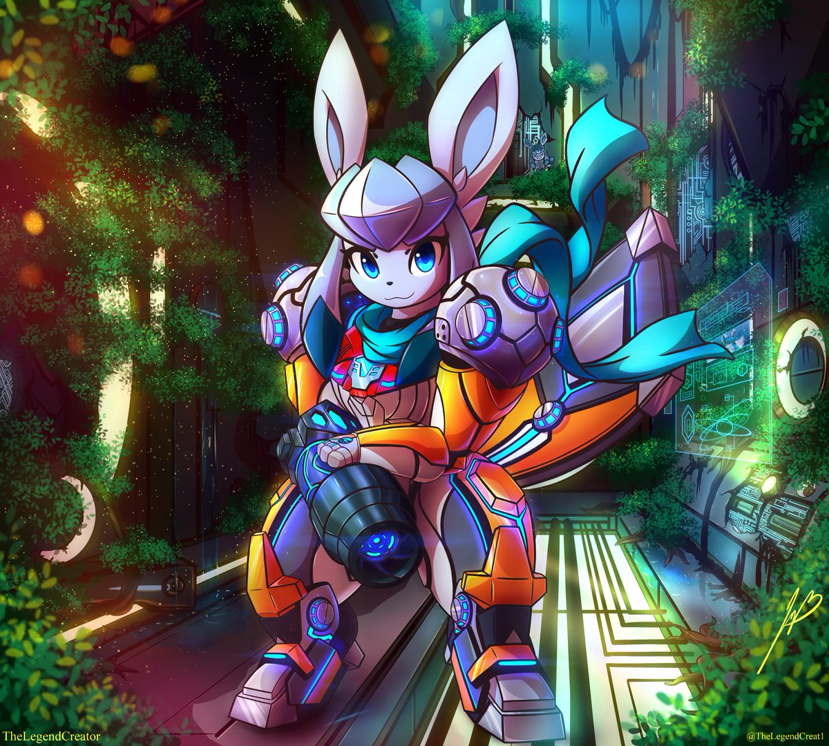 Another year another Glaceon! And finally a new piece!
I absolutely gave it my all with this one and I can't wait to do more!!~ &gt;U&lt;
I couldn't help to draw myself in one of my favorite suits in Metroid! It was a very difficult challenge though I did my very best! hehehe💙❄️