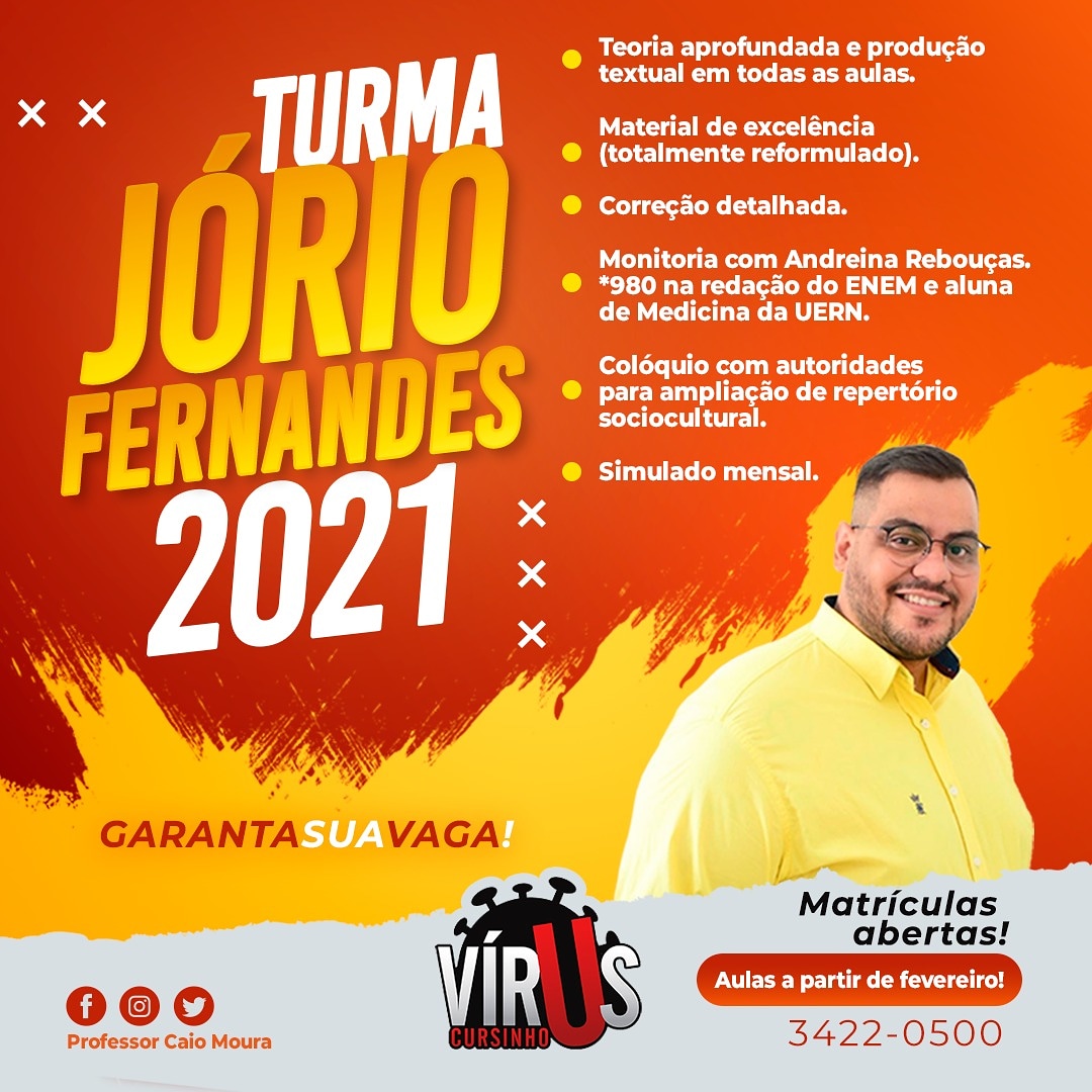 ProfCaioMoura's tweet photo. Matrículas abertas! Vírus Cursinho: 3422-0500. https://t.co/wOIAULb7KC