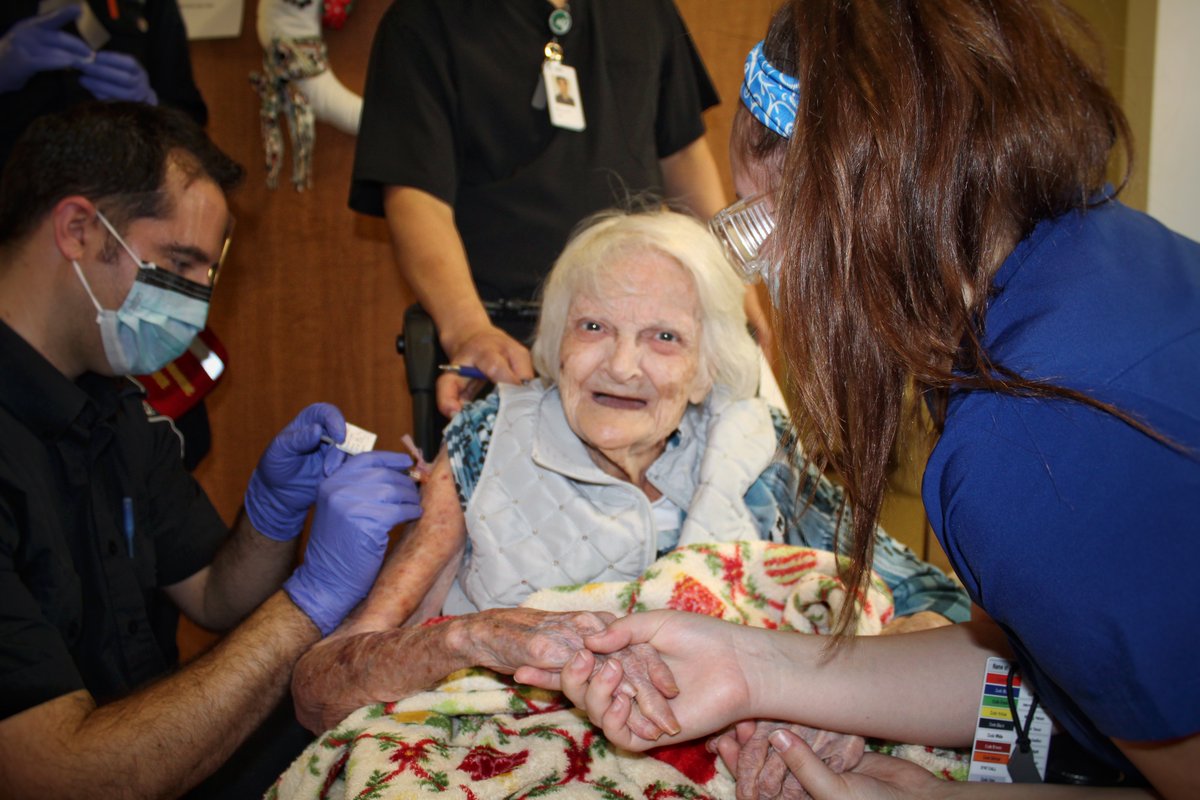 We're happy and grateful that our residents, designated caregivers, and staff are on their way to gaining protection from the COVID-19, as this will safeguard our Home, and so many others in the community. 2/2