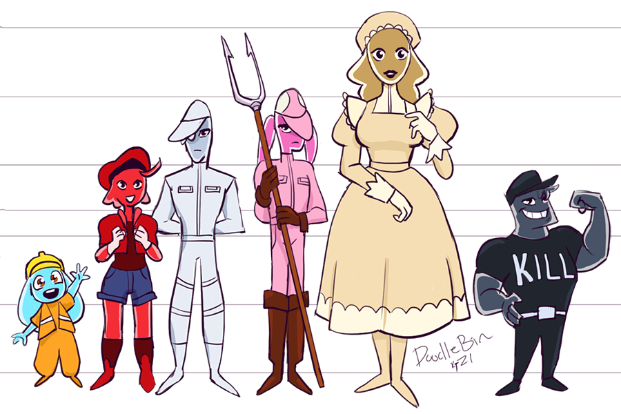 DoodleBin's tweet photo. Found out on Reddit how big these cells would be and made a little adjusted character line up #CellsAtWork https://t.co/0UKwbRZab1