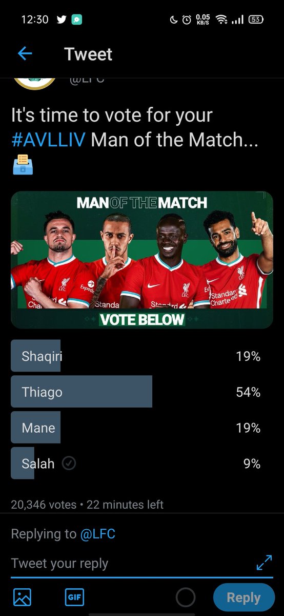 seifturbo409's tweet photo. @LFC Salah 1 goal
Mane 2 goals
Shaqiri 2 assists
What Thiago did to be chosen by some other Club's fans following the page https://t.co/557XHOlhzV