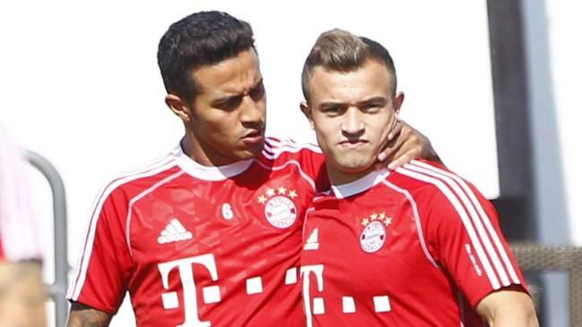 LFCSimba's tweet image. Love watching Thiago and Shaq play together. The football IQ between them is unbelievable. Two intelligent brains who see the same stuff on the pitch that no one else in our team does.