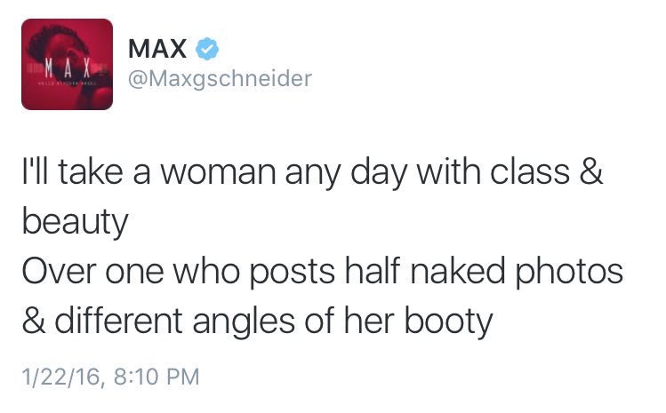 Some more tweets he has posted about women and how he thinks they should behave.