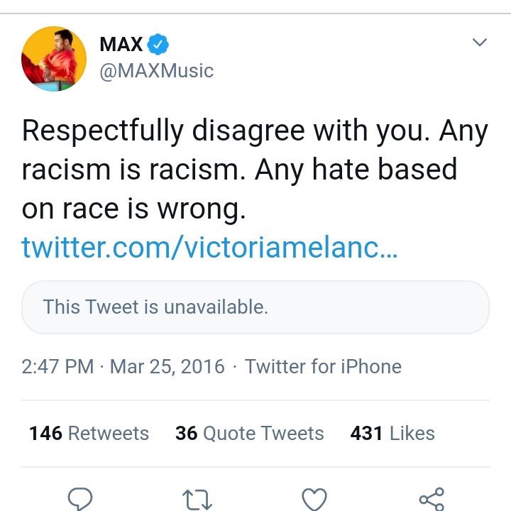 He believes in reverse racism. There can not be reverse racism, the oppressed can not feel superior to their oppressor. That’s not how it works. Being picked on or bullied does not make a white person a victim of racism.