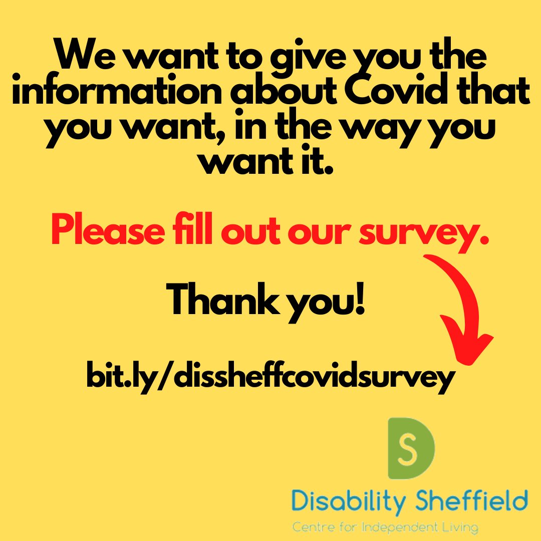 DisabilitySheff's tweet photo. Please share and fill in our survey for #disabled people in #Sheffield 

https://t.co/e2Tw7KXSWe

#ShoutAboutSheff #SheffieldUp 
@ShefCyc4All @SheffCouncil @cycling4_all @coronavirusLD @SheffieldVoices @DPACSheffield @ReytHealthyShef @ShefFlourish @SHSCFT @SheffieldMind https://t.co/jwWxkseso7