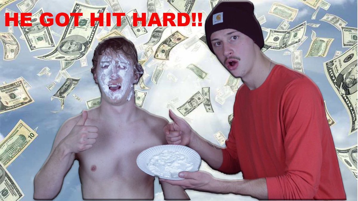 Days2R's tweet photo. 200$ PIE TO THE FACE!!! https://t.co/kbT0QadN4u via @YouTube go watch !! Now !! https://t.co/f3k5scrlPW