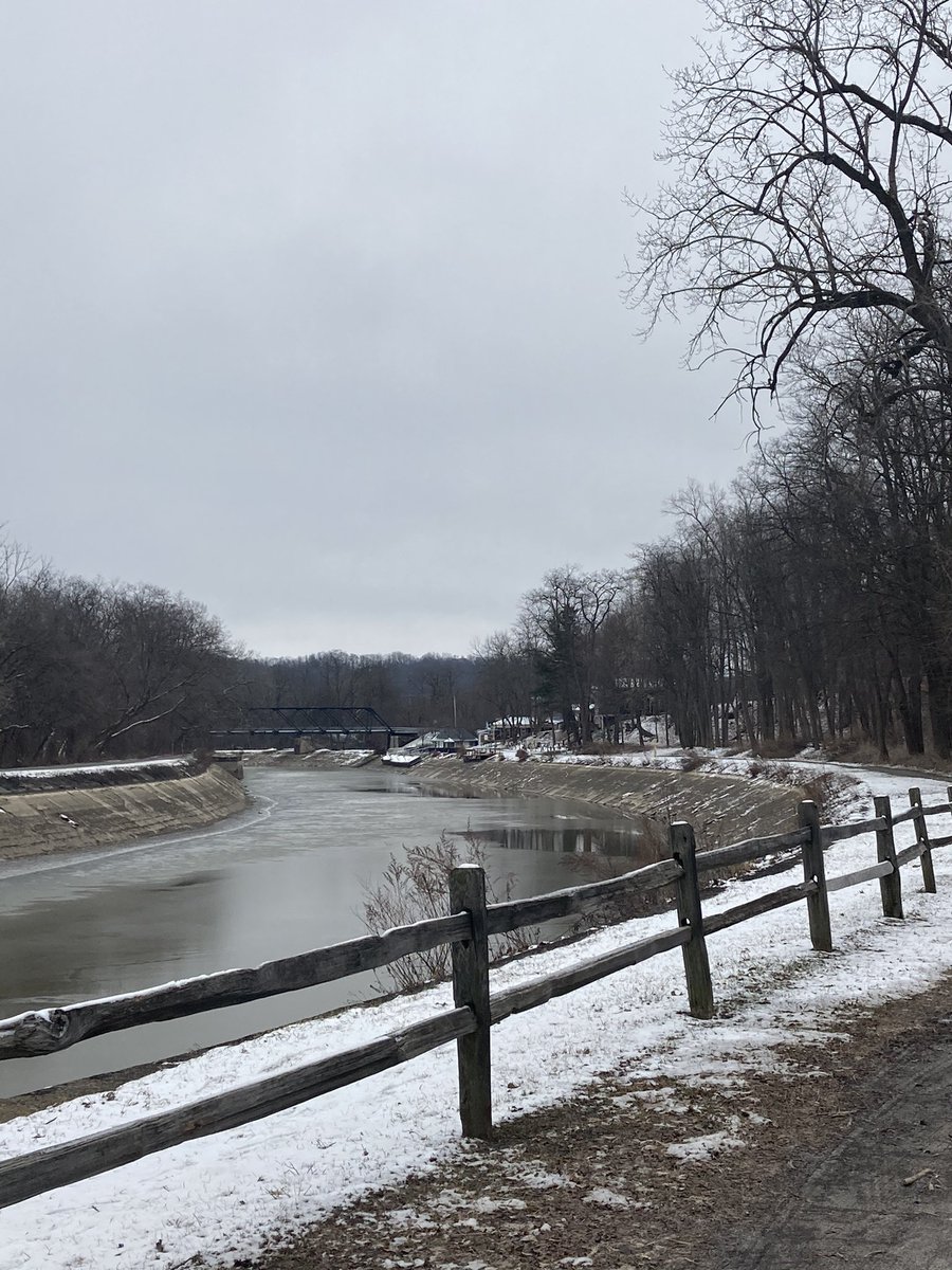 A wintry scene along the Erie Canal near Bushnell’s Basin, NY. <a href="/TPerinton/">Town of Perinton</a> @ErieCanalway <a href="/NYSCanalCorp/">NYS Canal Corp.</a>