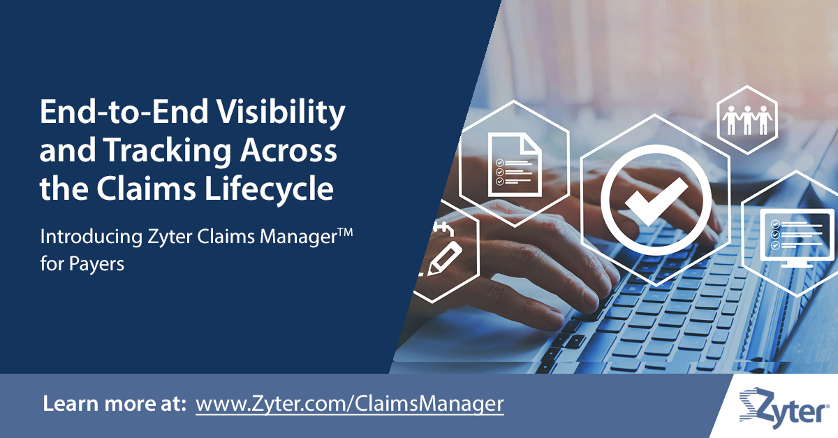 CompetitiveMktg's tweet photo. #Zyter #ClaimsManager -- designed to give #HealthcarePayers unprecedented visibility and tracking of claims throughout the claims lifecycle – including real-time visibility & automated reprocessing of errors.
Learn more: https://t.co/pKfIFH2kws
#ChiefMarketingExec #RCM #Payers https://t.co/dAKUz2YaHe