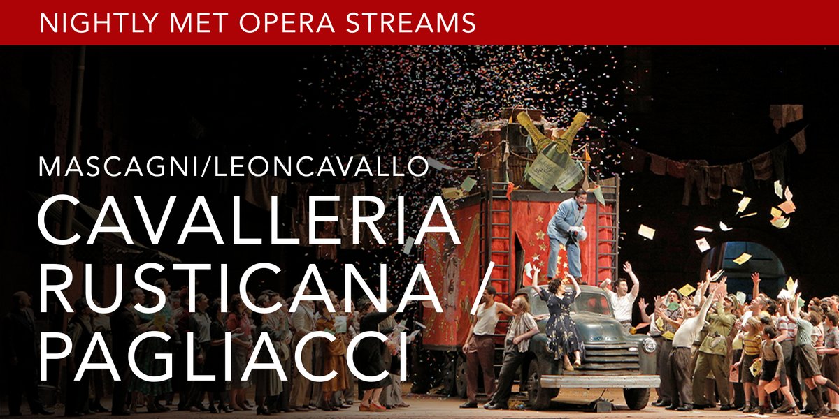 Experience opera’s favorite double bill with tonight’s free stream of Cavalleria Rusticana and Pagliacci. Available January 8 at 7:30PM ET until January 9 at 6:30PM ET.

📸 : Cory Weaver

Watch Now: bit.ly/3nuGCd8
