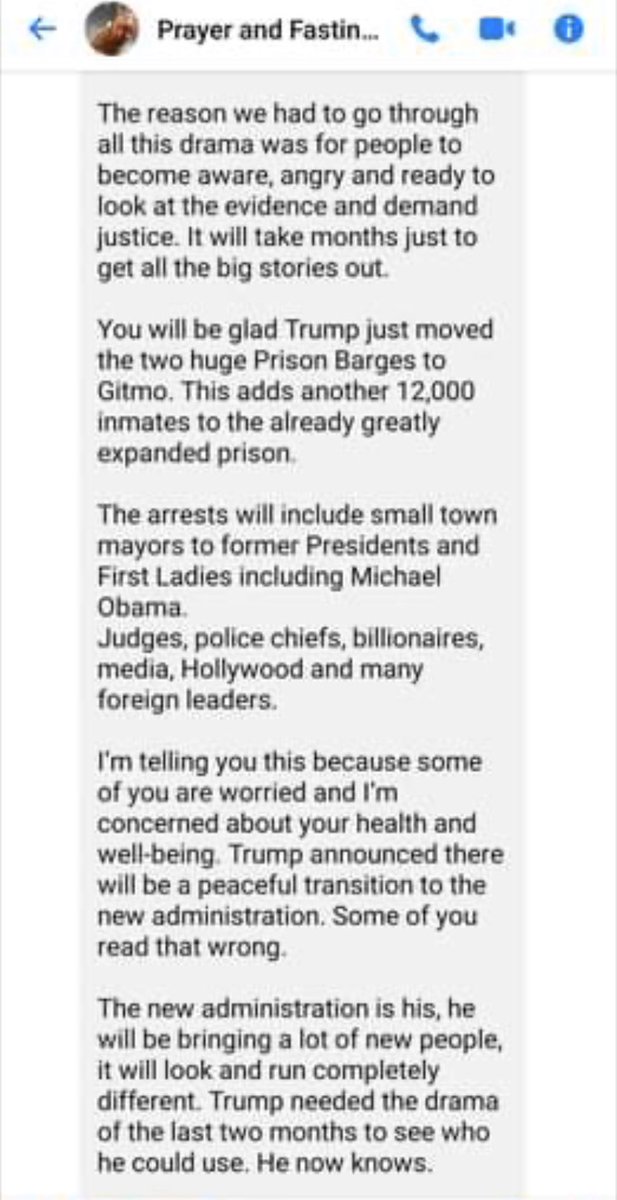 davenewworld_2's tweet image. In case you're wondering what QAnon group chats look like after January 6th