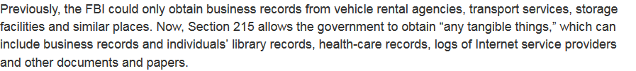 I remember having long discussions - I was working at Uni of Pittsburgh's Tech Transfer office (in fact we were evacuated since the last plane seemed to be aimed at Cathedral of Learning next door) - on what it meant to have your library books tracked. https://www.freedomforuminstitute.org/first-amendment-center/topics/freedom-of-speech-2/libraries-first-amendment-overview/patriot-act/