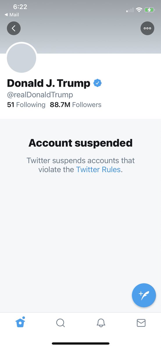 Trump twitter account suspended