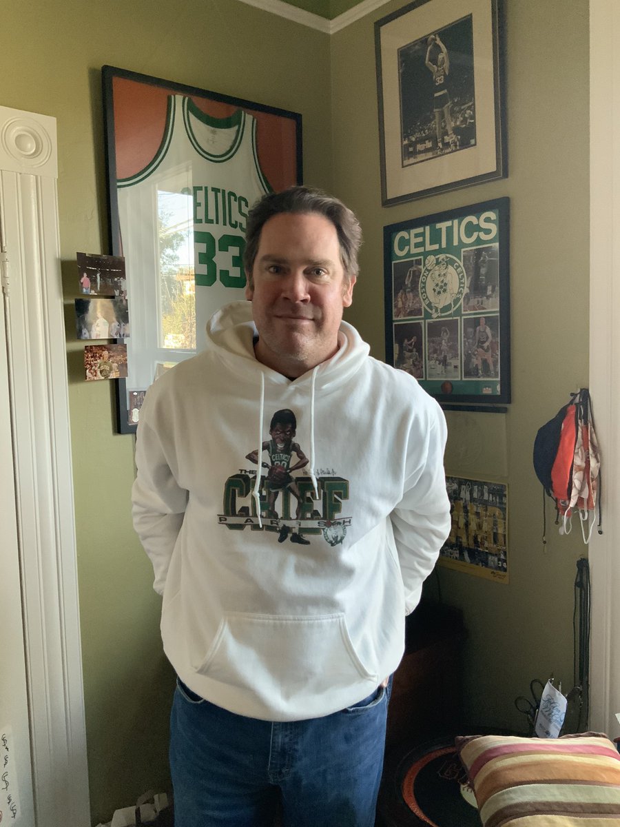 curtin_john's tweet photo. @frostybias Thought you’d like this throwback Chief sweatshirt...Go Celtics! Tough game tonight with limited bigs...could use Chief...Tacko Time? https://t.co/ENi5eSlUry