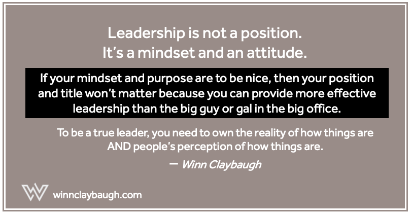 WinnClaybaugh's tweet photo. Leadership is not a position. It’s not a 9-5 job. It’s a mindset.
#fridayreminder #fridayreflection #leadership #Mindset #beniceorelse https://t.co/PbtNonhX9U
