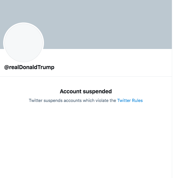 MSNOWNews's tweet photo. BREAKING: Twitter says it has "permanently suspended" President Trump's account "due to the risk of further incitement of violence." https://t.co/mGNzK0pNjZ