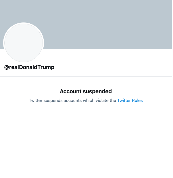 BREAKING: Twitter says it has 'permanently suspended' President Trump's account 'due to the risk of further incitement of violence.'