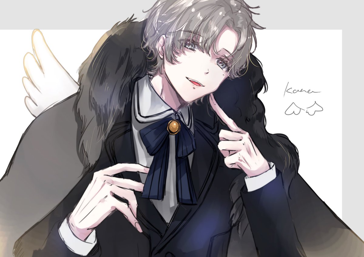 衣装捏造注意 ファー付きコート着てるの描きたかった かな絵 のイラスト