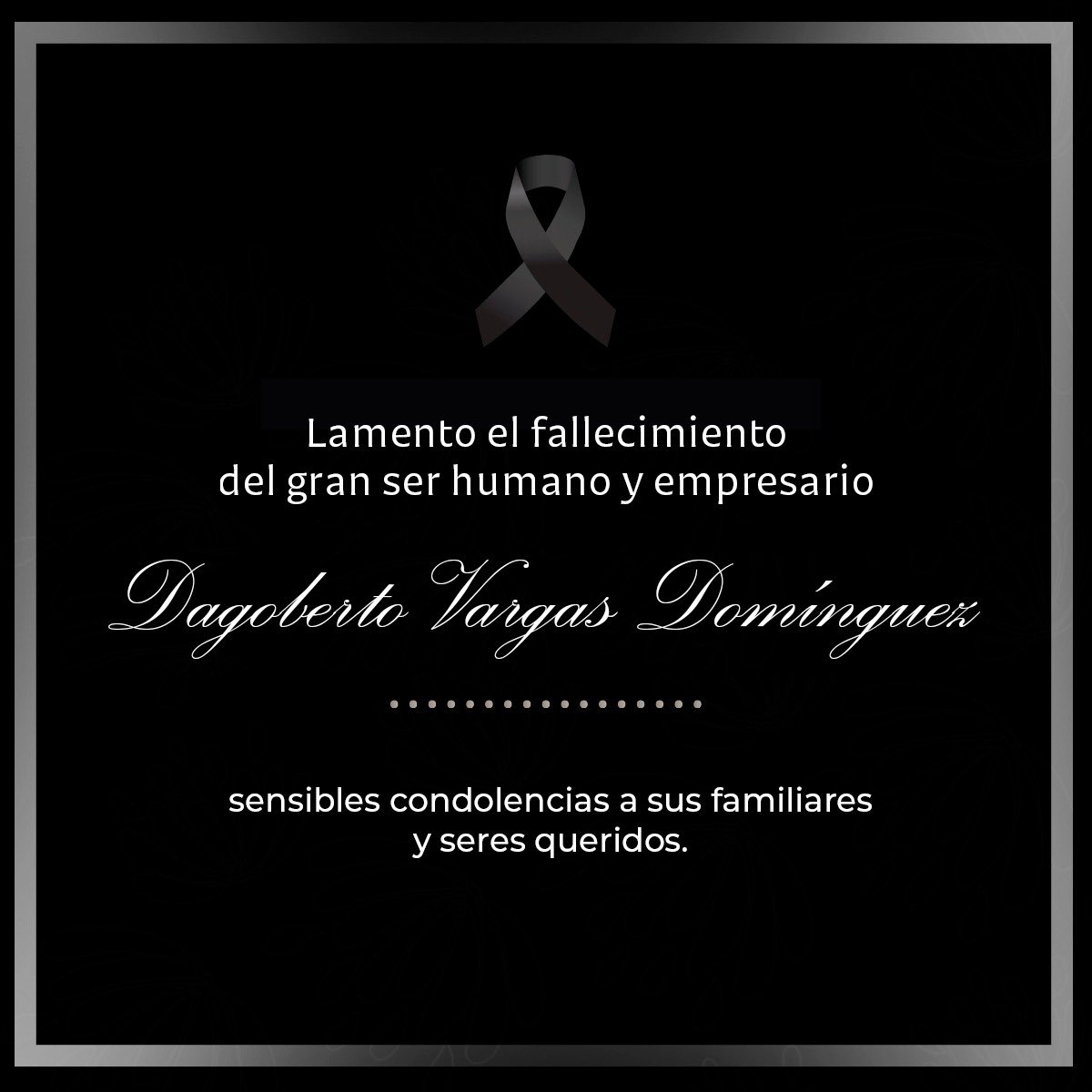vanesabarahona_'s tweet photo. Querido amigo: tu partida es muy lamentable para los que te conocimos como persona y cómo impecable actor de tu sector empresarial ,cuidabas a tus empleados como pocos empresarios he visto, Dios le de resignación a tu esposa y familia. 
Te apreciamos y lloramos tu partida.  QepD https://t.co/0QvdBnmg8S