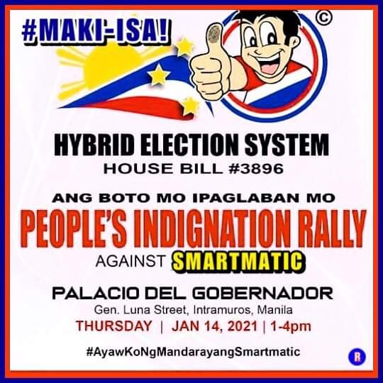 DJhun3's tweet photo. SUPORTAHAN PO NATIN MAKIISA LABAN PARA PATALSIKIN ANG MGA DAYUHANG PASIMUNO NG SMARTMATIC..KITA KITS PO TAYO S PALACIO DEL GOBERNADOR GEN. LUNA ST. INTRAMUROS MANILA NGAUN JANUARY 14, 1PM ONWARD.
#SupportHybridElectionSystemPh2022
#BanSmartmatic https://t.co/1EjRgCnDDm