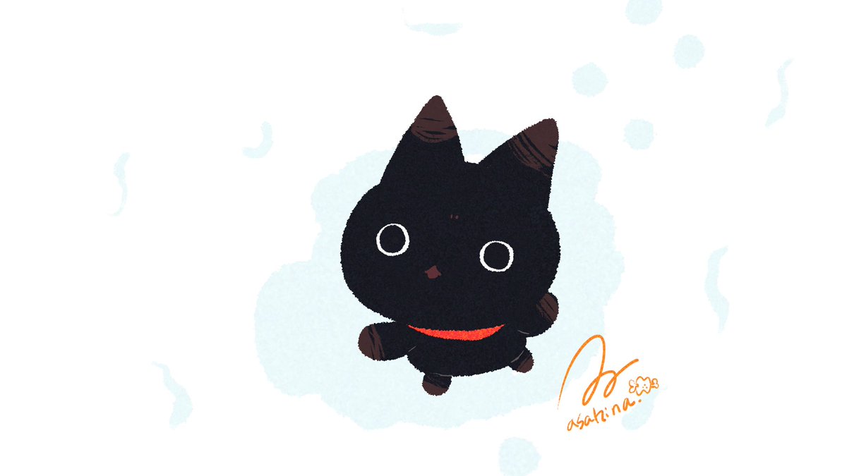 何か見つけたくろねこちゃん Adobefresco あさひな イラストレーターのイラスト
