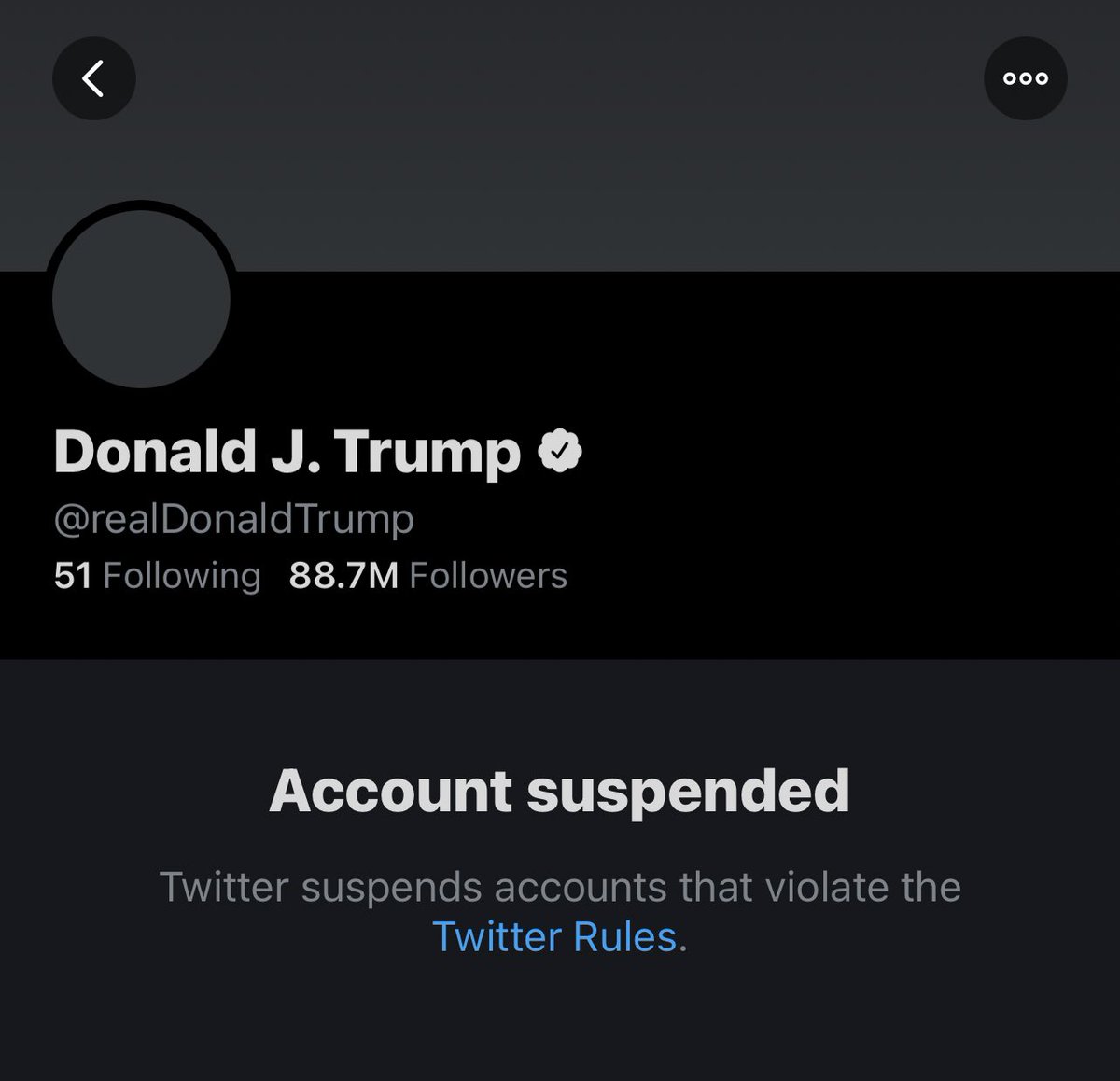 BlakeLanser's tweet photo. #Twitter has suspended @realdonaldtrump https://t.co/taxt66Ugbt