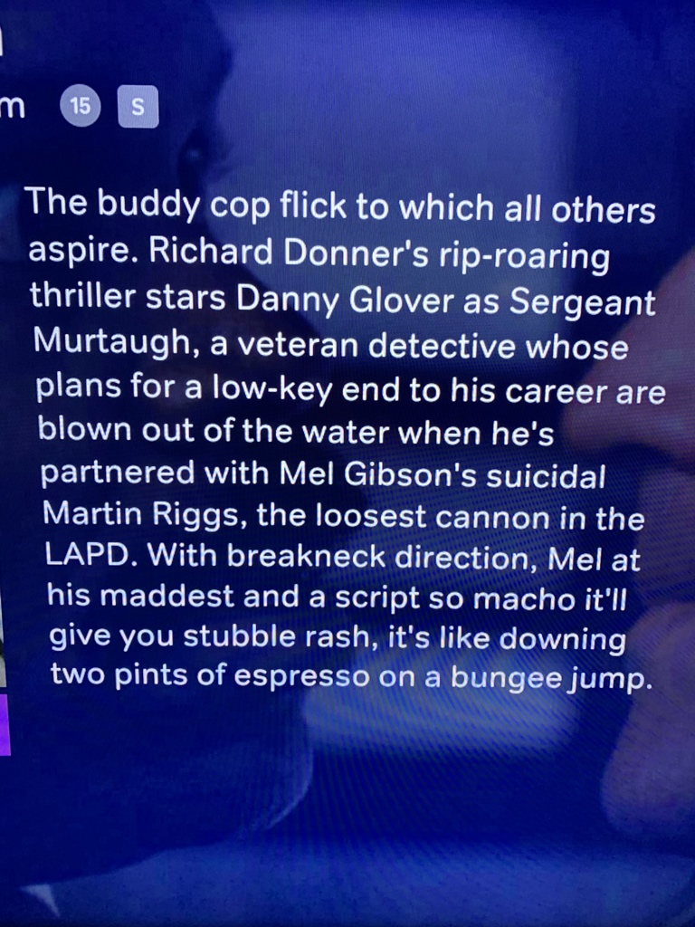 Someone had fun writing the synopsis over at Sky Cinema, mind.