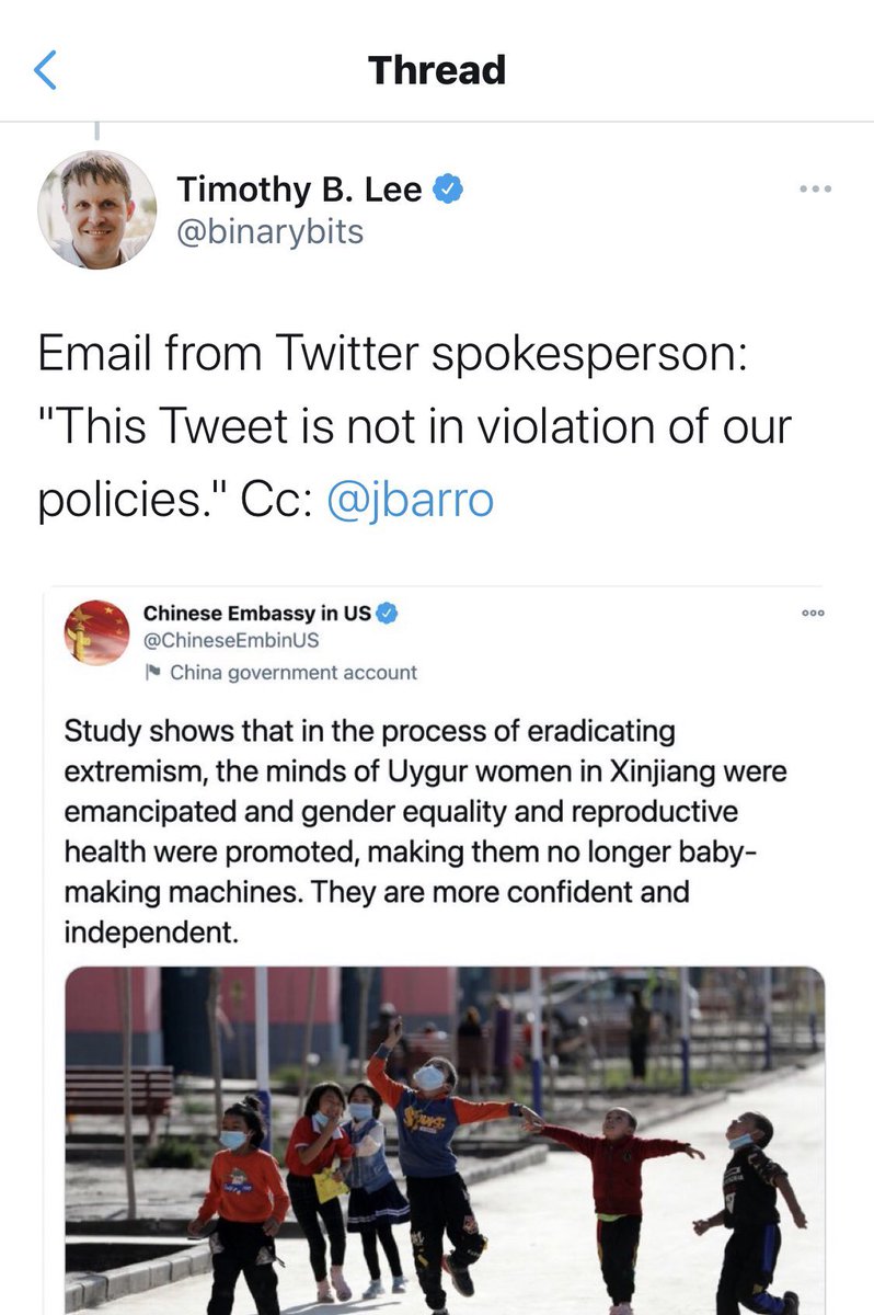 The terrorist Ayatollah of Iran and Chinese Communist Party are still allowed to tweet.

But not Donald Trump