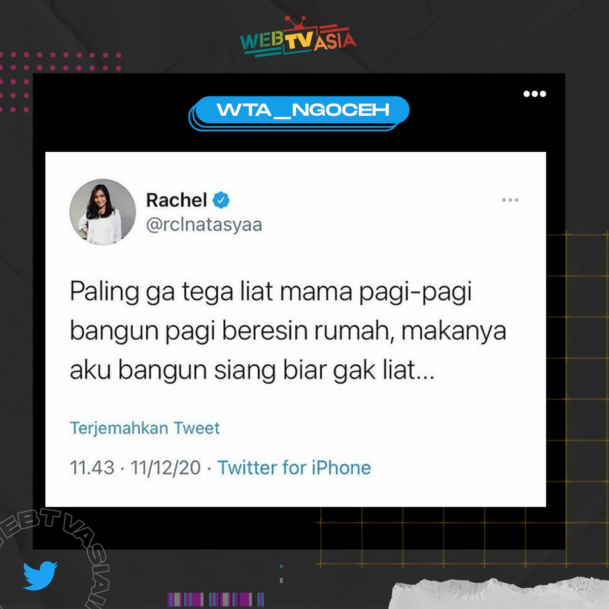 Alasan yang masuk akal saat liburan untuk kaum rebahan🤭 
.
.
Cc: <a href="/rclnatasyaa/">Rachel</a>