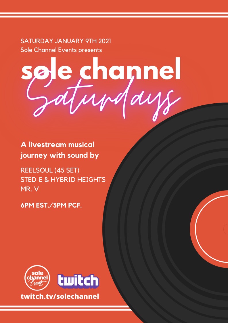 THIS SATURDAY 
Twitch.tv/solechannel
3pm est./6pm pcf.