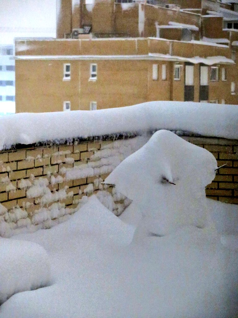 alvaro_da88's tweet photo. A las 05:30, yo diría que tengo entre 30-40 cm de #nieve en la terraza.
#Valdemoro #Madrid #Filomena https://t.co/AIzpsVQbNG