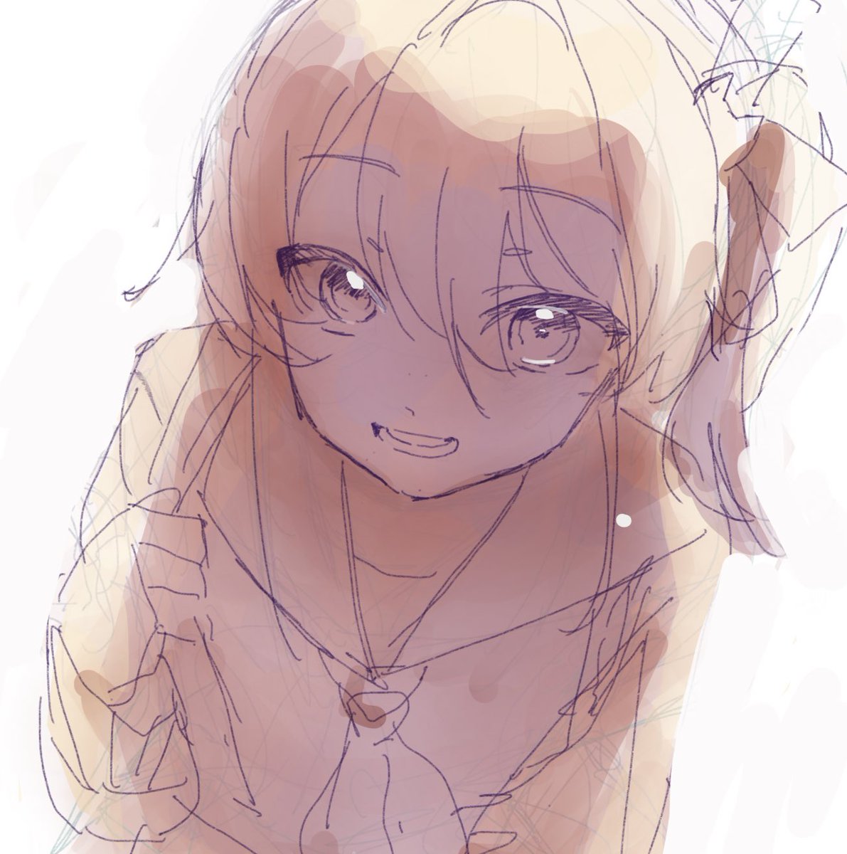 まつりちゃんとガチ恋距離のラフ 吉森 のイラスト