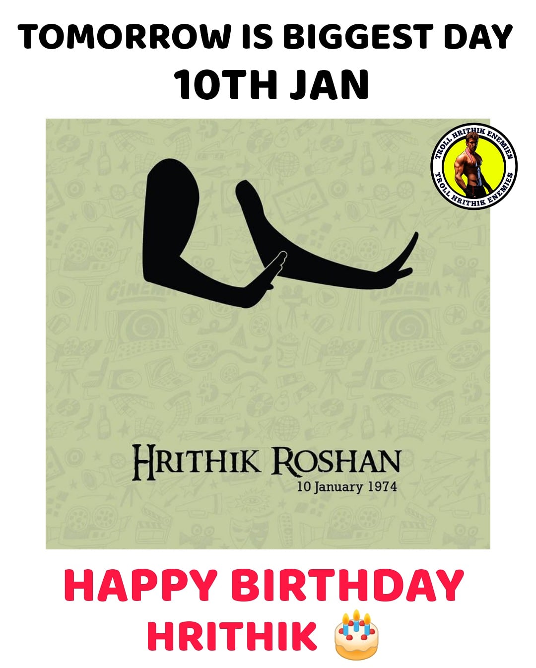 1 Day to go Happy Birthday Hrithik Roshan   