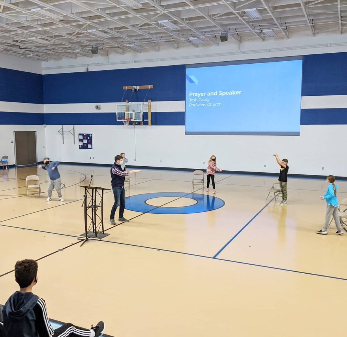 HeritageNL's tweet image. This morning, Josh Casey (and a few middle school “helpers) kicked off chapel in the New Year by reminding us that as Image Bearers we reflect the beauty and creativity of King Jesus. #HCSTransform