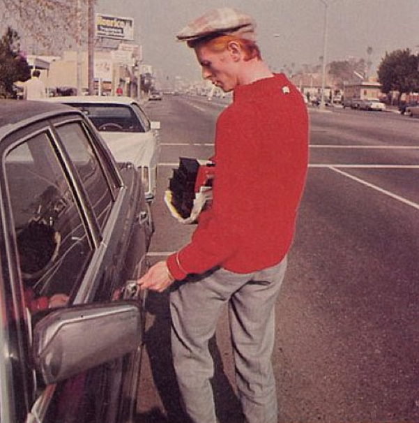 "I waited and waited for him to come out of Cherokee recording studios and around 6:32am he came out and got into his filthy car. The photo was published in magazines around the world."  #DavidBowie