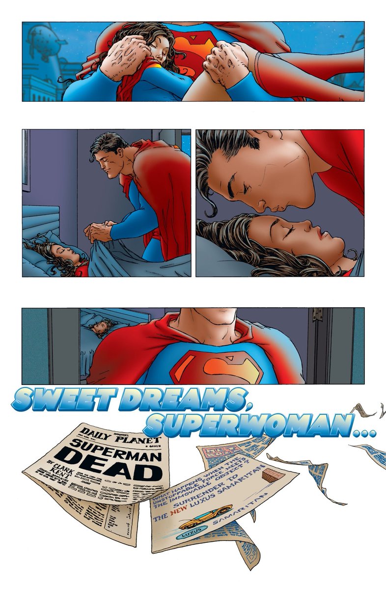 And we end on Clark almost proposing to Lois as she fall asleep on his chest. None of the problems he is going through addressed, and his death still lingering on the horizon. Clark taking some solace on the idea of giving Lois an unforgettable birthday.