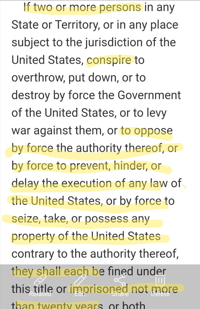 History is replete with examples of governments that fell because they lacked the backbone to defend their principles by HAMMERING domestic terrorists. Let's not do the same.28 U.S. Code §2384 isn't a mere statute; it's a vital barricade protecting American democracy.5/5