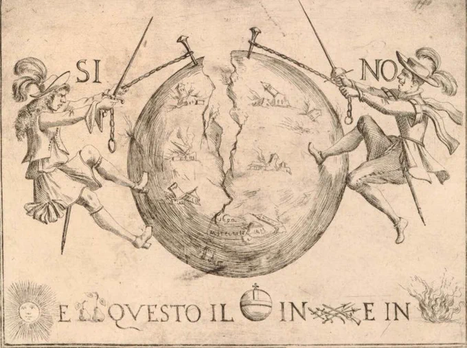 17th-century cartooning  

                              vs      
                   19th-century cartooning 