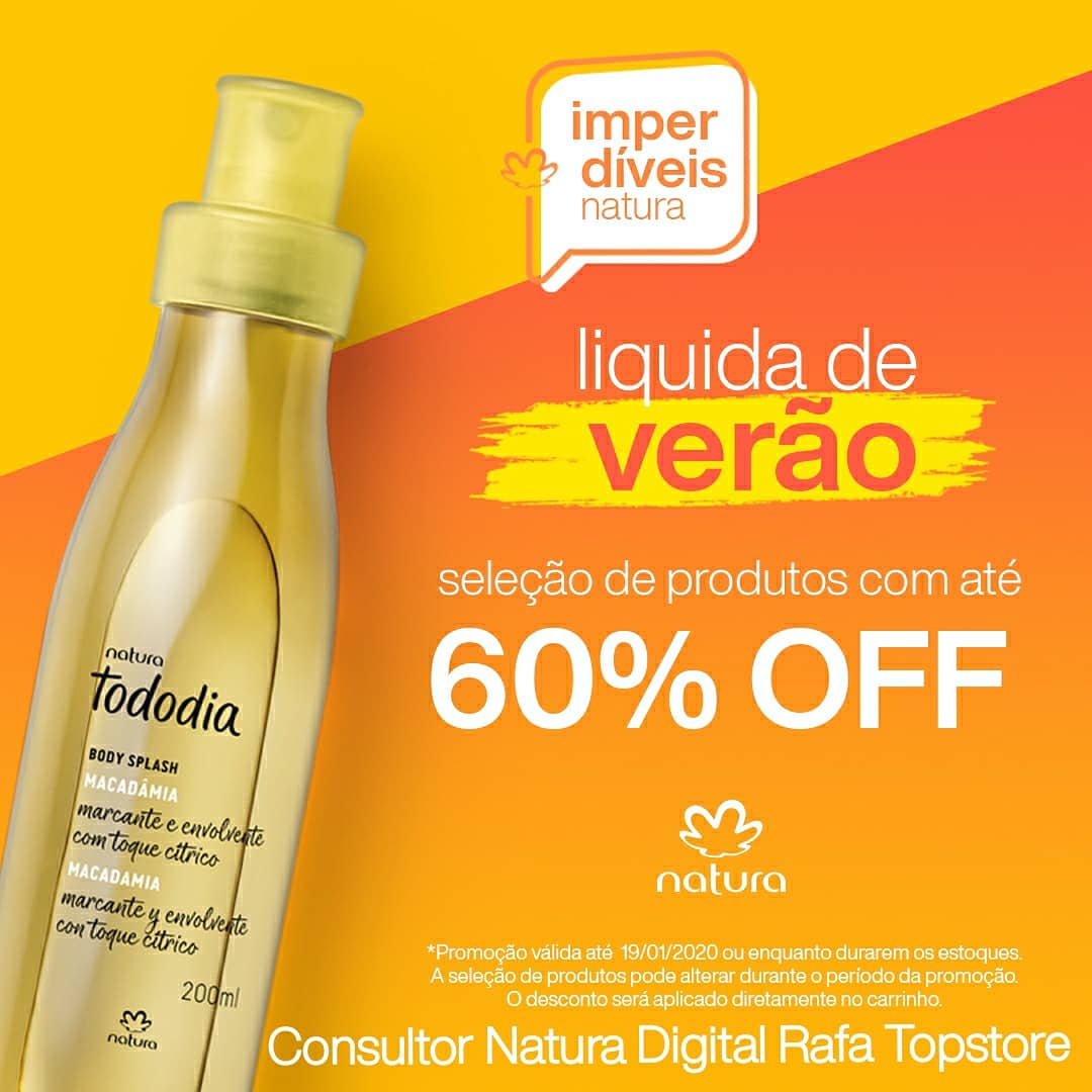 RafaTopStore1's tweet image. Aproveite o liquida de verão Natura com promoções imperdíveis na compra de 1,2,3 ou mais itens. Quanto mais itens você comprar, mais descontos você ganha. 
acesse o meu espaço Digital Natura e boas compras. A natura entrega em qualquer lugar do Brasil. 👇
natura.com.br/consultoria/ra…