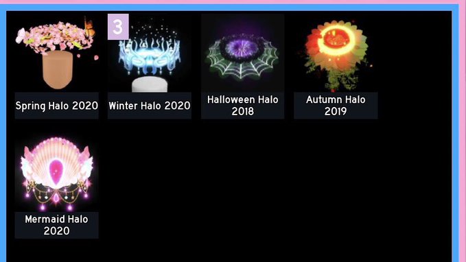 nav_1er's tweet photo. TRADING ALL THESE HALOS!

- not overpaying
- ignore = nty 
- like = maybe

#royalehightrades #royalehightradings #royalehigh #royalehighofferjng #royalehighhalos #autumnhalo #newwinter #oldhal #newmermaid #tradinghalos #lookingforhalos #haloforhalo #royalehighselling #rhshop https://t.co/s0koDt5809