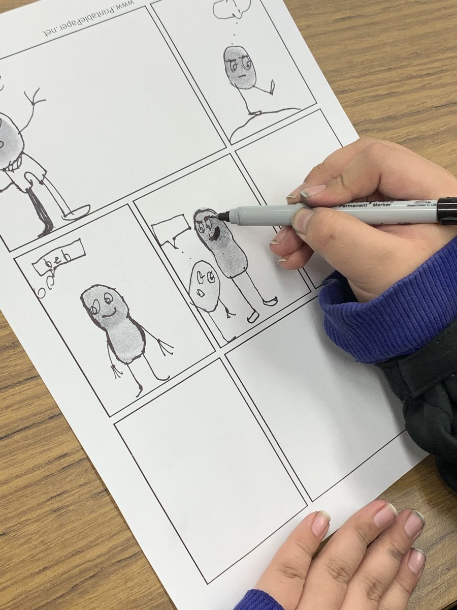 tchrgirl's tweet photo. In Friday’s 6/7 Art class student’s explore Fingerprint Characters to create comics of new and favourite characters to share stories. #AlertBaySchool #learn85 https://t.co/yOf6ROc1Sa