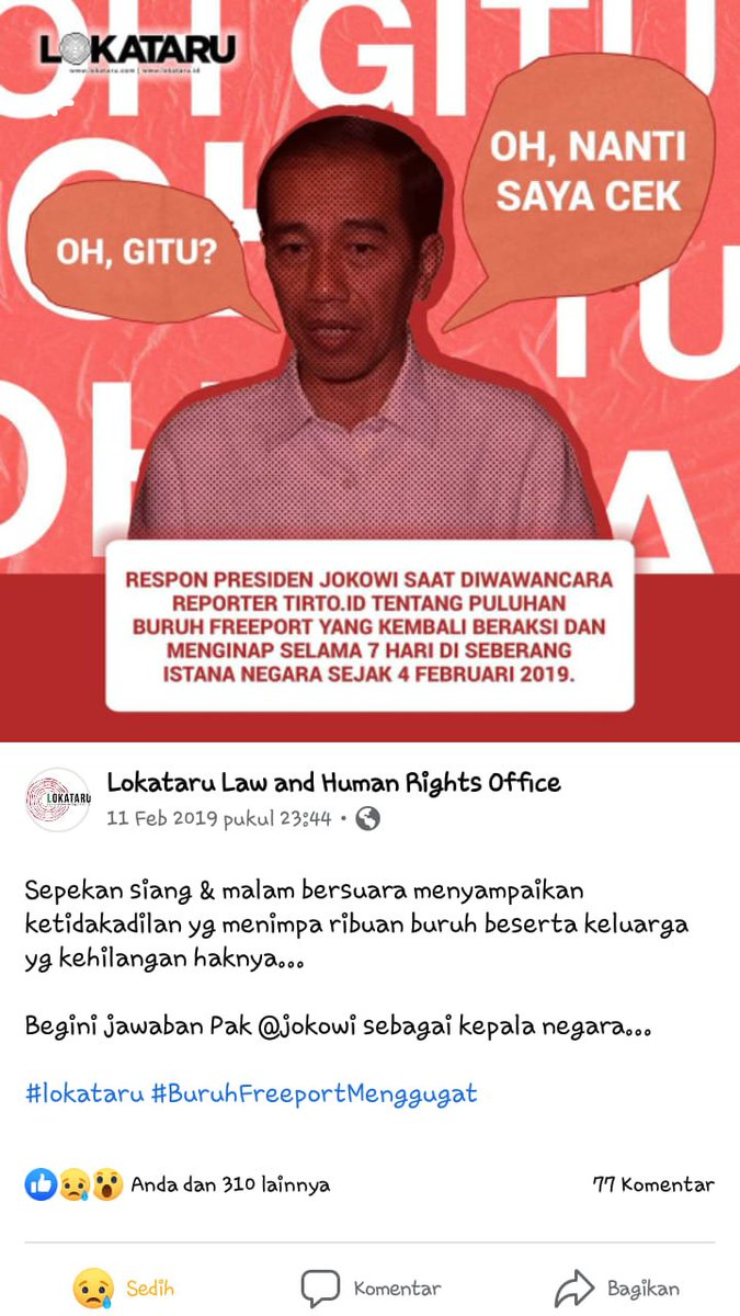 arfaq_att's tweet photo. @jokowi Kami adalah korban ketegasan penguasa kepada Freeport,ketika penguasa bergembira krn berhasil mendapatkan saham 51% , kami anak bangsa justru menderita dan terabaikan sampe saat ini.sudh 84 nyawa buruh tak berdosa KORBAN PHK SEPIHAK FREEPORT. https://t.co/u92ZGCUn3m https://t.co/KuGR0vbDfX
