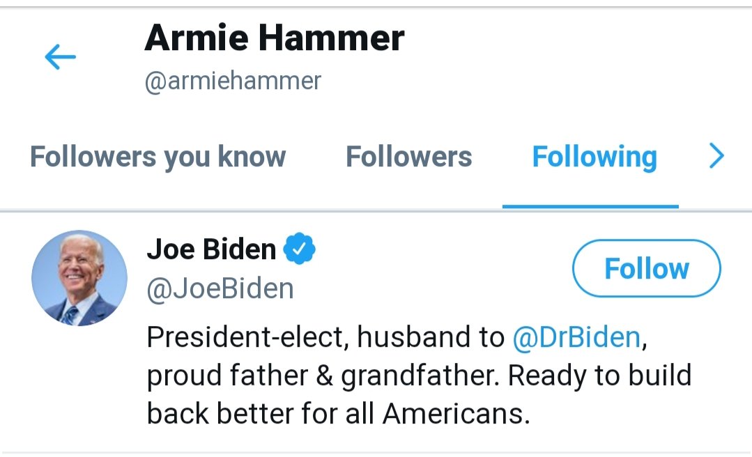 mega_b28's tweet photo. For people in Twitter that said 
@armiehammer
 is Trump's backup, they are spreading the lies.. Armie is giving support and vote for Biden via instagram and on Twitter @twitter @TwitterSupport @TwitterSafety https://t.co/NmrTwVs07R