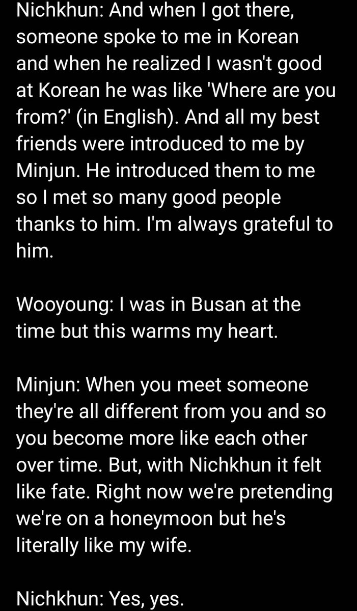 Now Nichkhun reads Minjun's letter for him where he talks about how they've known for so long and now he's his wife and Wooyoung their sonThey remember how they met and other things #준케이  #Jun_K  #ジュンケイ  #NICHKHUN  #닉쿤  #ニックン  #นิชคุณ  #尼坤  #장우영  #ウヨン  #JangWooyoung