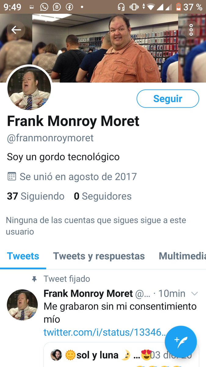 fmonroy's tweet photo. Ojo: Hay una cuenta Fake que se quiere hacer pasar por mi y que está insultando gente el usuario es @ franmonroymoret esa cuenta no es mía por favor denunciarla. Repito: Mi única cuenta es esta @fmonroy por favor denuncien a este impostor y hagan RT a este tuit. https://t.co/PPnmYRhMyg