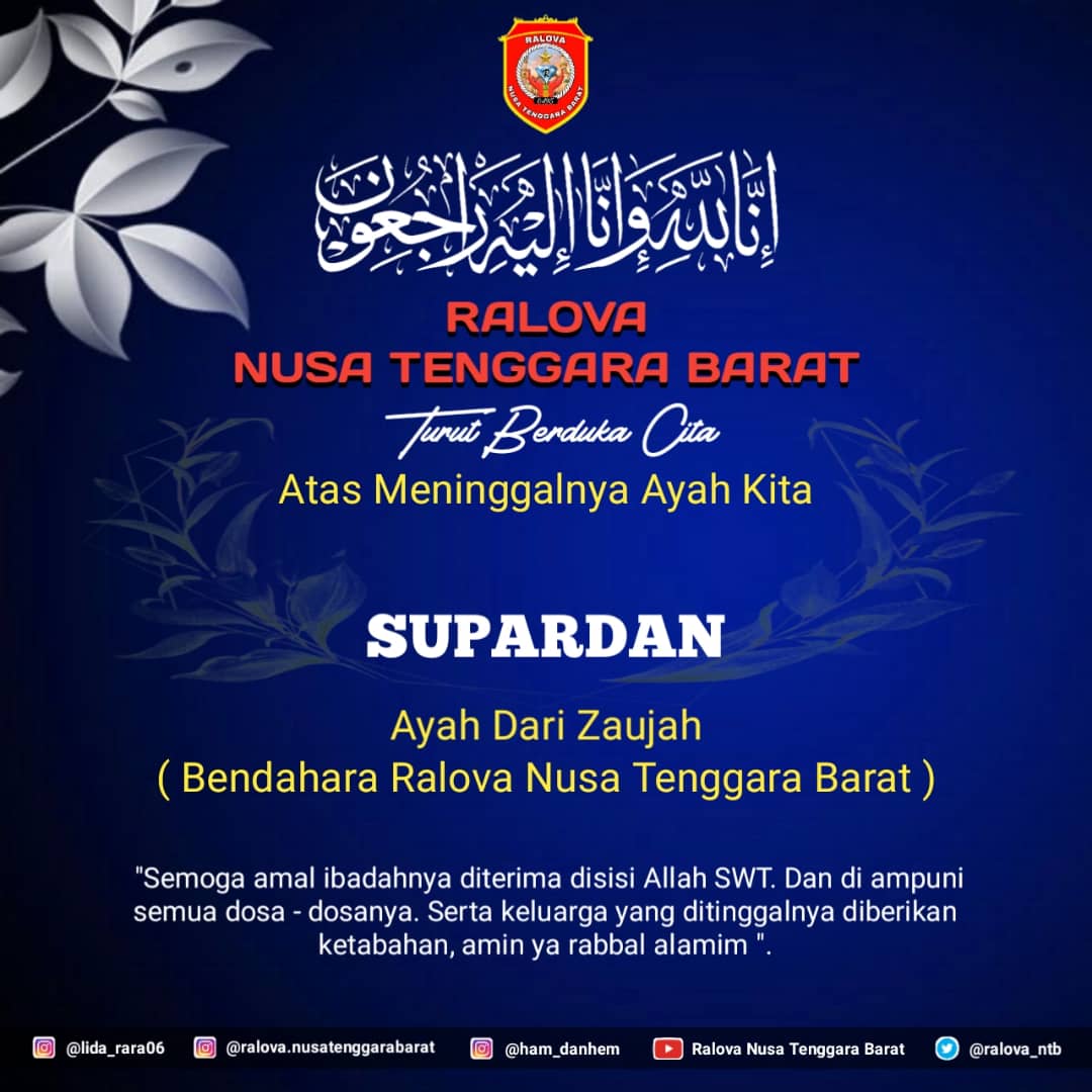 RalovaIndonesia's tweet photo. Ralova Indonesia Turut Berduka Cita Semoga Almarhum Di Terima Disisi Nya https://t.co/3F3JarcIvx