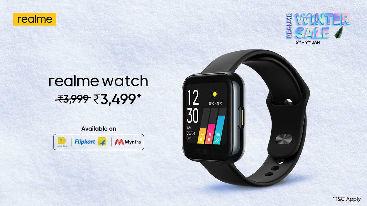 realmenarzoIN's tweet photo. It’s #TimeToBeSmarter and grab your #realmeWatch at an exciting price* on the last day of #realmeWinterSale!
*T&C Apply
Head here: https://t.co/aV70swrHmL https://t.co/TAtZD1BEVs