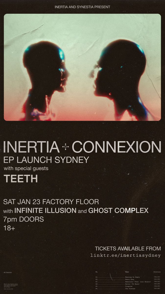 Due to the recent outbreak of COVID-19 in greater Sydney, this show will unfortunately not be taking place. 😷

Much love to Inertia for having us on the initial bill. Stay safe everyone, we'll be back rolling soon. 💿📀