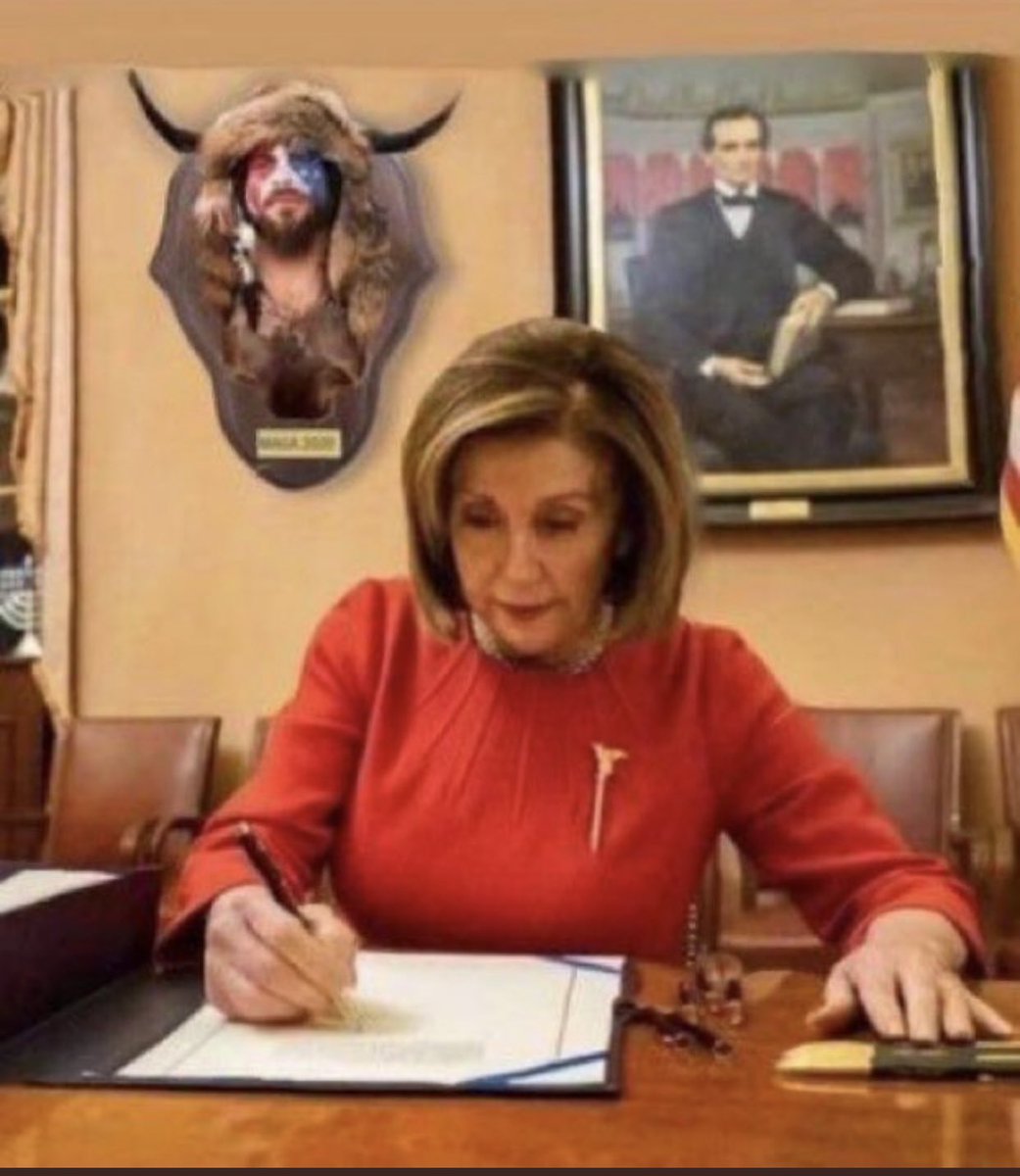 adoptapet_77's tweet photo. @NBCNews I'm against mounting animals on your wall however this is an exception. Go get them Nancy!#Pelosi #NancyPelosi #25AmendmentNow #ImpeachTrumpAgainNOW https://t.co/wAYZeS6PZ5