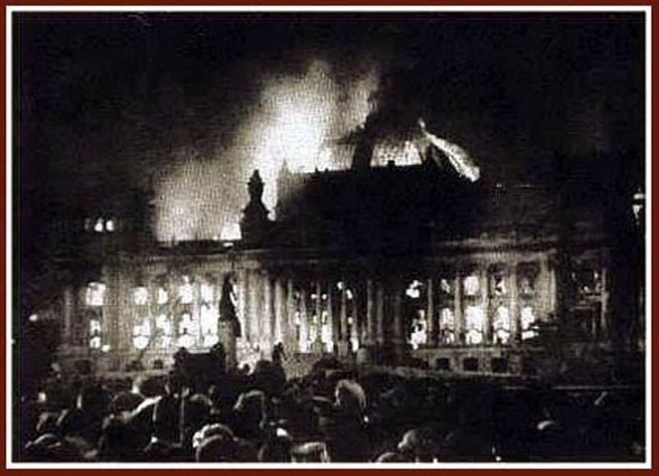 TW399's tweet photo. Reichstag set on fire just before the second World War. Remind you something? https://t.co/iIs6ESyeNh