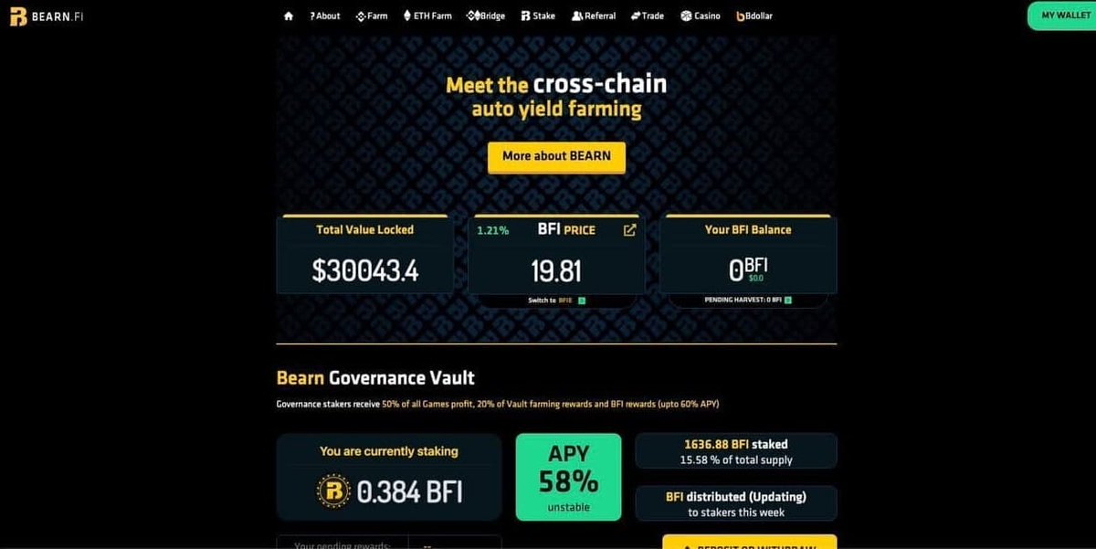 BEARNDAO's tweet photo. A brand new UI for Bearn Fi will go live soon, and there will be some interesting use cases for $BDO 😚

$BFI $BDO $sBDO #BNB #BSC https://t.co/WqUB5qq2oe